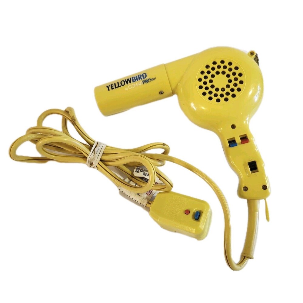 VINTAGE Conair Pro Yellow Bird Hair Dryer Model YB075W 1875W Professional EUC!